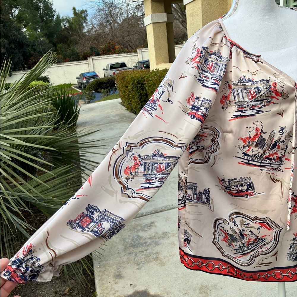 Charter Club NYC Printed Blouse Size Largr - Picture 6 of 12